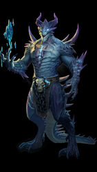  3_toes 4_fingers animal_humanoid anthro arm_spikes back_spikes black_background bloodline:_heroes_of_lithas blue_body blue_eyes blue_scales bone bone_decoration bottomwear brown_clothing chain_jewelry chains claws clothed clothing dewclaw digitigrade dragon dragon_ears dragon_humanoid elemental_manipulation estorir_spawn etrir_(bloodline:_heroes_of_lithas) facial_spikes feet fingers glowing glowing_eyes gradient_body hi_res horn humanoid ice_manipulation jaw_spikes levitating_object levitation loincloth magic male multicolored_body multicolored_horn multicolored_scales muscular muscular_anthro muscular_male mythological_creature mythological_scalie mythology official_art open_mouth purple_body purple_scales ragged_clothing scales scalie scuted_feet scuted_hands scutes sharp_teeth simple_background skimpy skull spiked_tail spikes spikes_(anatomy) tail teeth toes two_tone_body two_tone_horn two_tone_scales two_tone_spikes two_tone_tail unknown_artist white_body white_scales 