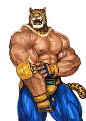  abs absurd_res animal_head animal_mask bandai_namco biceps big_muscles clothed clothing felid flexing for_a_head hi_res humanoid jaguar king_(tekken) luchador male mammal mask muscular muscular_male nipples pantherine pecs presenting solo tekken tekken_7 traver009 vein veiny_muscles wrestler 