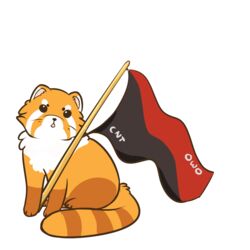  1:1 ailurid alpha_channel anarchism anarchist anarcho-communism anarchy communism digital_media_(artwork) emoticon feral flag flag_(object) fur hi_res limp_tail looking_at_viewer mammal on_haunches open_mouth owo politics quadruped red_panda simple_background sitting small_mouth solo text tongue transparent_background two_tone_tail unknown_artist white_body white_fur wishbone_mouth yellow_body yellow_fur 