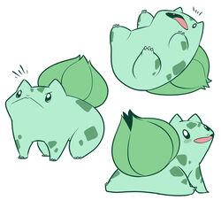  angry bulbasaur closed_mouth commentary green_theme looking_at_viewer mary_cagle no_humans oerba_yun_fang open_mouth pokemon pokemon_(creature) simple_background white_background 