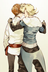  2boys belt blonde_hair bravely_default:_flying_fairy bravely_default_(series) brown_hair commentary_request gloves multiple_boys ringabel sio_1234 smile tiz_arrior 