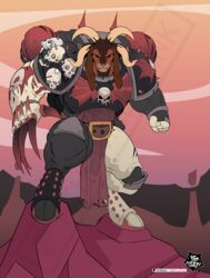  anthro armor bovid caprine demon goat hi_res male mammal solo thewilldpink warhammer_(franchise) 