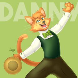  1:1 anthro cats_don&#039;t_dance clothing danny_(cats_don&#039;t_dance) domestic_cat felid feline felis female hat headgear headwear hi_res male male/female mammal naoto smile solo warner_brothers 