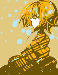  .flow artist_request bad_link closed_eyes expressionless female highres oreko profile solo yellow_theme 