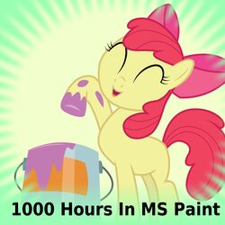  1000_hours_in_ms_paint 1:1 2015 apple_bloom_(mlp) closed_eyes derpibooru earth_pony english_text equid equine female feral friendship_is_magic hair happy hasbro horse humor joeyh3 mammal meme my_little_pony pony reaction_image red_hair smile solo text the_truth young 