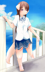  artist_request brown_hair canine female furry looking_at_camera looking_at_viewer school_uniform 