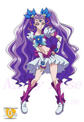  adapted_costume aged_up anniversary arm_warmers arudebido boots character_name circlet commentary_request copyright_name female flower frills full_body hair_ribbon hand_on_own_hip knee_boots long_hair magical_girl midriff milk_(yes!_precure_5) milky_rose mimino_kurumi navel pink_eyes precure purple_hair ribbon skirt smile solo two_side_up unofficial_precure_costume white_arm_warmers white_background white_skirt yes!_precure_5 yes!_precure_5_gogo! 