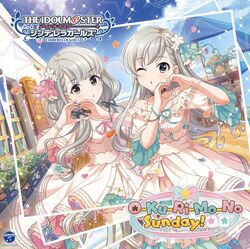  2girls album_cover black_ribbon blue_sky blunt_bangs blush braid braided_bangs brown_eyes commentary_request cover day dress earrings flower green_shorts grey_hair hair_ornament hair_ribbon heart heart_hands hisakawa_hayate hisakawa_nagi idol_clothes idolmaster idolmaster_cinderella_girls idolmaster_cinderella_girls_starlight_stage jewelry jpeg_artifacts kurogoma long_hair looking_at_viewer low_twintails multiple_girls official_art one_eye_closed open_mouth outdoors ribbon short_sleeves shorts siblings sisters sky twins twintails white_dress 