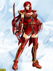  armor blue_eyes omc red_hair sword 