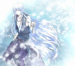  1boy blue_eyes bottle commentary_request long_hair male_focus nagi_no_asukara naoe_takaya sitting solo uroko_(nagi_no_asukara) white_hair 