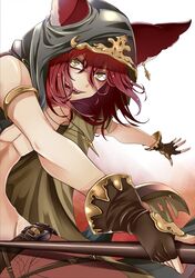  1boy animal_ears bad_id bad_pixiv_id coat ears_through_headwear elmott erune fingerless_gloves gloves granblue_fantasy highres male_focus open_mouth red_hair solo toraceera yellow_eyes 