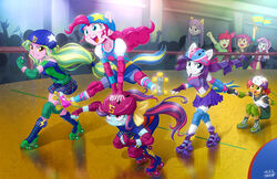  6+girls apple_bloom_(mlp) babs_seed lemon_zest maud_pie multiple_girls my_little_pony my_little_pony_equestria_girls my_little_pony_friendship_is_magic personification pinkie_pie_(mlp) rarity_(mlp) roller_skates scootaloo_(mlp) sunny_flare sweetie_belle_(mlp) tagme uotapo 