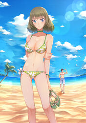  bikini choukoukou_no_diaosi cleavage heterochromia producer swimsuits takagaki_kaede the_idolm@ster the_idolm@ster_cinderella_girls 