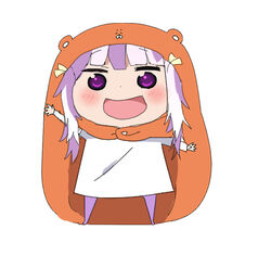  bad_id bad_pixiv_id chibi cosplay doma_umaru doma_umaru_(cosplay) female fujishiro_otone hair_ribbon hamster_costume haniremon himouto!_umaru-chan hood komaru_(himouto!_umaru-chan) komaru_(himouto!_umaru-chan)_(cosplay) lowres mikagura_gakuen_kumikyoku multicolored_hair purple_hair ribbon simple_background solo twintails two-tone_hair white_background white_hair 