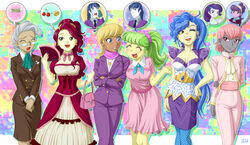  1boy 6+girls cherry_jubilee mayor_mare_(mlp) ms._harshwhinny ms._peachbottom multiple_girls my_little_pony my_little_pony_equestria_girls my_little_pony_friendship_is_magic personification prim_hemline rarity_(mlp) sapphire_shores shining_armor suri_polomare tagme uotapo 