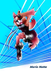  anthro bat bat_wings blue_eyes blush breasts clothed clothing electronics female footwear freedom_planet fur galaxytrail hair hi_res long_hair mammal maria_notte membrane_(anatomy) membranous_wings microphone open_mouth pink_body pink_fur sarakinart shoes solo winged_arms wings 