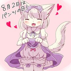  feline furry kemoribon short_hair smile underwear white_hair 