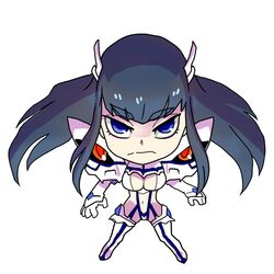  blue_eyes chibi commentary_request female junketsu kill_la_kill kiryuuin_satsuki long_hair navel solo uri_(uryu002) 