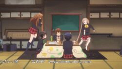  2girls animated animated brown_hair chuunibyou_demo_koi_ga_shitai! dekomori_sanae multiple_girls nibutani_shinka takanashi_rikka togashi_yuuta tsuyuri_kumin 