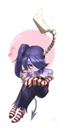  blue_skin detached_collar detached_sleeves female hair_over_one_eye high_heels leviathan_(skullgirls) red_eyes side_ponytail sitting skull skullgirls smoking squigly_(skullgirls) stitched_mouth stitches striped_sleeves wide_hips wootsang zombie 