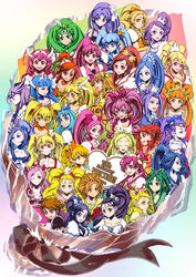  6+girls absolutely_everyone aida_mana aino_megumi akimoto_komachi anniversary aoki_reika aono_miki bad_id bad_pixiv_id blonde_hair blue_bow blue_choker blue_hair bouquet bow brooch butterfly_brooch choker cone_hair_bun copyright_name crown_bow cure_ace cure_aqua cure_beat cure_beauty cure_berry cure_black cure_bloom cure_blossom cure_diamond cure_dream cure_egret cure_fortune cure_happy cure_heart cure_honey cure_lemonade cure_lovely cure_march cure_marine cure_melody cure_mint cure_moonlight cure_muse_(yellow) cure_passion cure_peace cure_peach cure_pine cure_princess cure_rhythm cure_rosetta cure_rouge cure_sunny cure_sunshine cure_sword cure_white dokidoki!_precure everyone flat_color flower fresh_precure! futari_wa_precure futari_wa_precure_max_heart futari_wa_precure_splash_star gold_crown green_choker green_hair hair_bun hair_flaps hanasaki_tsubomi happinesscharge_precure! heart heart_brooch heartcatch_precure! higashi_setsuna high_contrast high_ponytail highres hikawa_iona hino_akane_(smile_precure!) hishikawa_rikka hoshizora_miyuki houjou_hibiki hyuuga_saki in-franchise_crossover jewelry kasugano_urara_(yes!_precure_5) kenzaki_makoto kujou_hikari kurokawa_eren kurumi_erika madoka_aguri magical_girl midorikawa_nao milky_rose mimino_kurumi minamino_kanade minazuki_karen mishou_mai misumi_nagisa momozono_love multiple_girls myoudouin_itsuki natsuki_rin oomori_yuuko orange_choker photoshop_(medium) pink_bow pink_choker pink_hair pointed_crown precure precure_all_stars purple_choker purple_hair red_hair seiren_(suite_precure) shiny_luminous shirabe_ako shirayuki_hime smile_precure suite_precure supe_(yuusyasupepen) tsukikage_yuri white_choker wide_ponytail yamabuki_inori yayoi_kise yellow_bow yellow_choker yes!_precure_5 yes!_precure_5_gogo! yotsuba_alice yukishiro_honoka yumehara_nozomi 