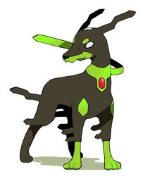  blank_eyes canine commentary_request dragon monster no_humans ochappa pokemon pokemon_(creature) pokemon_sm shadow simple_background white_background zygarde zygarde_(10) 