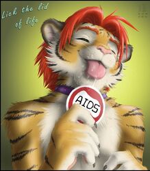  advertisement anthro enjoying felid joshua_(zenthetiger) licking male male/male mammal pantherine tiger tongue tongue_out zenthetiger 