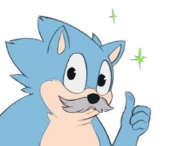  blue_body blue_fur eulipotyphlan facial_hair fur gesture hand_gesture hedgehog male mammal moustache ricksteubens sega solo sonic_the_hedgehog_(series) sonic_underground tamers12345&#039;s_sonic_underground thumbs_up uncle_chuck 