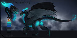  2021 ambiguous_gender claws digital_media_(artwork) dragon european_mythology feral hi_res horn membrane_(anatomy) membranous_wings model_sheet mythological_creature mythological_scalie mythology open_mouth runasolaris scales scalie smile solo spines standing tail teeth tongue western_dragon wings 