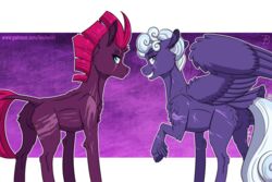  3:2 alpha_channel blue_eyes body_scars broken_horn duo equid equine eye_scar facial_scar female friendship_is_magic hasbro hi_res hooves horn inuhoshi-to-darkpen looking_at_viewer mammal my_little_pony my_little_pony:_the_movie_(2017) mythological_creature mythological_equine mythology pegasus rolling_thunder_(mlp) scar tempest_shadow_(mlp) unicorn wings 