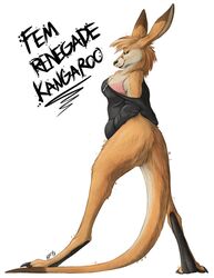  anthro ass bottomless breasts claws clothed clothing female hair kangaroo lizet looking_back macropod mammal marsupial renegade_kangaroo rule_63 sexy_werewolf shirt simple_background smile solo sweater topwear white_background zipper 