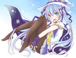  bad_id bad_pixiv_id blue_eyes blue_hair cape female hair_ribbon hat hatsune_miku long_hair mo_(k40633) open_mouth panties pantyhose pantyshot ribbon skirt snowflakes solo suki!_yuki!_maji_magic_(vocaloid) twintails underwear very_long_hair vocaloid white_panties witch_hat yuki_miku yuki_miku_(2014) 