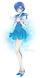  adapted_costume bad_id bad_pixiv_id bare_legs bishoujo_senshi_sailor_moon blue_eyes blue_hair blue_sailor_collar character_name female full_body headset magical_girl mercury_symbol mizuno_ami official_alternate_costume sailor_collar sailor_mercury sailor_mercury_(prototype) sailor_senshi_uniform saki_(hxaxcxk) shoes short_hair shoulder_pads smile solo standing 