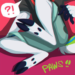  1:1 ?! anthro biped clothed clothing deer english_text exclamation_point faceless_character faceless_male feet foot_focus foot_shot hoof_fetish hoof_focus hooves male mammal question_mark sitting solo text zedzar 