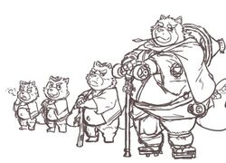  2018 anthro canid canine clothed clothing gyobu_(tas) lifewonders low_res male mammal ojijinotete overweight overweight_male raccoon_dog simple_background tanuki tokyo_afterschool_summoners white_background 