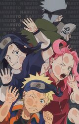  3boys against_glass black_eyes black_hair blonde_hair blue_eyes blue_hair book face_mask female forehead_protector fourth_wall green_eyes grey_hair half_mask hatake_kakashi headband long_hair mask multiple_boys naruto oba-min open_mouth pink_hair sakura_haruno short_hair sweatdrop teeth uchiha_sasuke uzumaki_naruto whiskers 