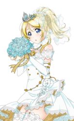  :o artist_request ayase_eli bare_shoulders blonde_hair blue_eyes blue_flower blue_rose blush bouquet breasts bridal_veil bride dress earrings elbow_gloves female flower frills garter_straps gloves jewelry long_hair love_live! love_live!_school_idol_festival love_live!_school_idol_festival_after_school_activity love_live!_school_idol_project medium_breasts official_art rose simple_background solo thighhighs tiara transparent_background veil wedding_dress white_dress white_gloves 