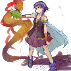  bad_id bad_pixiv_id book cape female fire_emblem fire_emblem:_the_sacred_stones lute_(fire_emblem) purple_hair shiina_maru smoke solo 