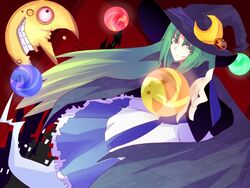  bad_id bad_pixiv_id female green_eyes green_hair hat long_hair mima_(touhou) orrery solo touhou touhou_(pc-98) zawa_(kageboushi) 