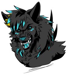  bust_portrait canid canine canis demon hi_res looking_at_viewer male mammal master_hellscythe nexsix portrait royalty snarling solo teeth wolf 