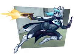  alpha_channel ambiguous_gender anthro armor canid canine canis chumpy cosplay destiny_(video_game) gun hair handcannon hunter_(destiny) knife mammal ranged_weapon shooting solo sunshot timbywuff weapon wolf 