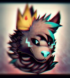  canid canine canis crown demon eidride headgear headshot_portrait male mammal master_hellscythe portrait royalty solo wolf 