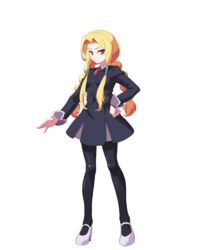  alternate_costume alternate_hairstyle blonde_hair braid capcom_fighting_jam female genderswap_(mtf) iwa-saka long_hair m.u.g.e.n nool pantyhose personification rule_63 simple_background skirt solo tagme twin_braids vampire_(game) very_long_hair warzard 