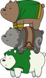  alpha_channel armello bear bearstack brown_body brown_fur brun_(armello) cape cartoon_network clothing ear_piercing eyelashes female feral frown fur ghor_(armello) grey_body grey_fur group league_of_geeks low_res male mammal pa-nn parody piercing sana_(armello) we_bare_bears white_body white_fur 