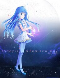  bad_id bad_pixiv_id blue_eyes blue_hair female highres hitsukuya long_hair original pantyhose solo supercell_(band) 