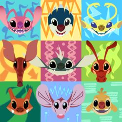  1:1 2018 alien ambiguous_gender angel_(lilo_and_stitch) antennae_(anatomy) black_eyes blue_background blue_body blue_eyes blue_tongue brown_nose cc-by-nc-nd chopsuey_(lilo_and_stitch) creative_commons disney ear_markings experiment_(lilo_and_stitch) facial_markings fangs female female_(lore) finder_(lilo_and_stitch) green_background green_body green_nose grey_nose head_markings headshot_portrait hi_res lilo_and_stitch male male_(lore) markings melty_(lilo_and_stitch) no_sclera notched_ear open_mouth open_smile pink_background pink_body pink_nose pink_tongue portrait purple_nose purple_tongue red_body red_nose reuben_(lilo_and_stitch) sharp_teeth shush_(lilo_and_stitch) simple_background smile solo sparky_(lilo_and_stitch) spike_(lilo_and_stitch) teeth tongue tymime yang_(lilo_and_stitch) yellow_background yellow_body 