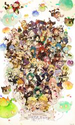  6+boys 6+girls absurdres aether_(genshin_impact) ahoge albedo_(genshin_impact) alcohol amber_(genshin_impact) animal animal_ears anniversary annotation_request antenna_hair arm_up armor backpack bag baizhu_(genshin_impact) balloon bamboo_steamer bandages bandaid barbara_(genshin_impact) bead_necklace beads beer beer_mug beidou_(genshin_impact) bennett_(genshin_impact) bird black_gloves black_hair black_wings blonde_hair blue_eyes blue_hair blunt_bangs blush book braid braided_bun breasts brown_gloves brown_hair bug butterfly cabbie_hat canine cape carrying cat_ears cat_tail changsheng_(genshin_impact) chongyun_(genshin_impact) closed_eyes closed_mouth clover colored_eyepatch commentary_request confetti cup dainsleif_(genshin_impact) dark-skinned_female dark-skinned_male dark_skin dated detached_sleeves diluc_(genshin_impact) diona_(genshin_impact) dodoco_(genshin_impact) dog_boy dog_ears dress drill_hair earrings eula_(genshin_impact) everyone eyepatch facial_mark fake_horns feathered_wings feline fingerless_gloves fischl_(genshin_impact) flower food forehead_mark four-leaf_clover ganyu_(genshin_impact) genshin_impact glasses gloves goggles goggles_on_head gorou_(genshin_impact) gradient_hair green_hair grey_hair grin guoba_(genshin_impact) habit hadanugi_dousa hair_between_eyes hair_bun hair_flower hair_ornament hair_ribbon hair_rings hairband hairclip hairpin halo hat hat_flower headband highres holding holding_book hood hood_up horned_headwear horns hu_tao_(genshin_impact) instrument jacket japanese_armor japanese_clothes jean_(genshin_impact) jewelry kaedehara_kazuha kaeya_(genshin_impact) kamisato_ayaka keqing_(genshin_impact) kimono klee_(genshin_impact) kujou_sara lisa_(genshin_impact) long_hair long_sleeves lumine_(genshin_impact) madame_ping_(genshin_impact) mask mask_on_head mole mole_under_eye mona_(genshin_impact) mug multicolored_hair multiple_boys multiple_girls nail_polish naruka_(ynarukay) necklace ningguang_(genshin_impact) noelle_(genshin_impact) nun ofuda one_eye_closed open_mouth orange_hair oz_(genshin_impact) paimon_(genshin_impact) paper partially_fingerless_gloves paw_print paw_print_palms pointy_ears ponytail purple_eyes purple_hair qiqi_(genshin_impact) raiden_shogun razor_(genshin_impact) red_hair red_headwear red_scarf ribbon rosaria_(genshin_impact) ruin_guard_(genshin_impact) sangonomiya_kokomi sarashi sayu_(genshin_impact) scar scar_on_arm scar_on_face scaramouche_(genshin_impact) scarf shirt short_hair shoulder_carry side_braids signature signora_(genshin_impact) single_braid single_earring slime_(genshin_impact) smile snake star_(symbol) streaked_hair stuffed_toy sucrose_(genshin_impact) sweat tail taroumaru_(genshin_impact) tartaglia_(genshin_impact) tassel teacup teapot teppei_(genshin_impact) teucer_(genshin_impact) thoma_(genshin_impact) tray twin_drills twintails venti_(genshin_impact) vision_(genshin_impact) white_flower white_hair wide_sleeves wings witch_hat xiangling_(genshin_impact) xiao_(genshin_impact) xingqiu_(genshin_impact) xinyan_(genshin_impact) yae_miko yanfei_(genshin_impact) yellow_eyes yoimiya_(genshin_impact) 