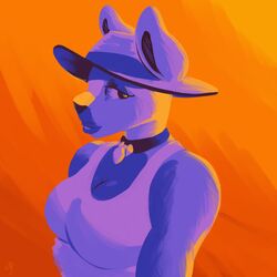  1:1 2015 anthro big_breasts breasts choker cleavage clothed clothing female goattrain hat headgear headwear jewelry lagomorph leporid lips mammal necklace rabbit rabbit_shopkeeper solo undertale undertale_(series) 