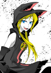  bad_id bad_pixiv_id blonde_hair blue_eyes female hood hoodie long_hair psyren samuraig solo tenjuin_frederica 