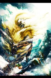  capcom character_request felyne highres hunter lighting lightning mh monster_hunter pelagus rajang 